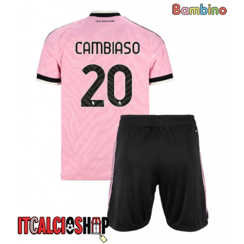 Juventus Andrea Cambiaso #20 Seconda Maglia Bambino 2026-27 Manica Corta (+ Pantaloni corti)